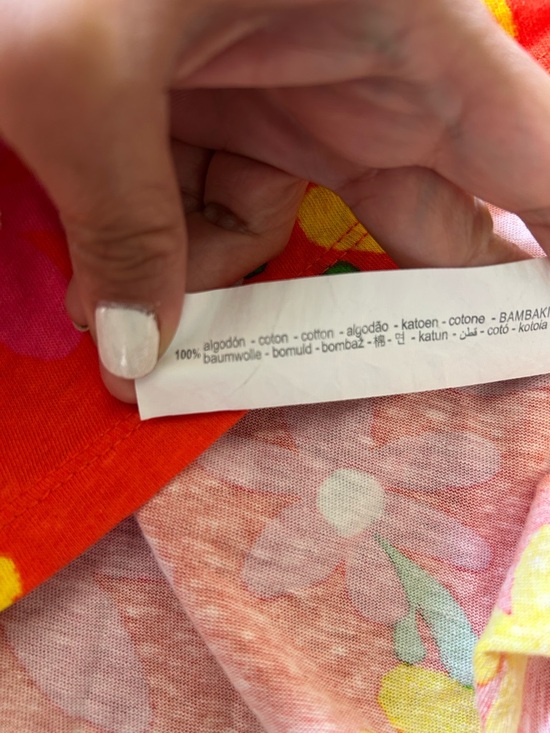 Zara Bright Floral Cropped Tee with Yellow & Pink Flowers Small - Picture 3 of 3